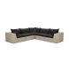 Cali Black Fabric & Natural Wicker Modular Outdoor L-Sectional