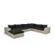 Cali Black Fabric & Natural Wicker Modular Outdoor Large Chaise Sectional