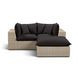 Cali Black Fabric & Natural Wicker Modular Outdoor Small Sectional
