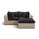 Cali Black Fabric & Natural Wicker Modular Outdoor Small Sectional