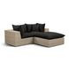Cali Black Fabric & Natural Wicker Modular Outdoor Small Sectional