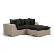 Cali Black Fabric & Natural Wicker Modular Outdoor Small Sectional
