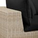 Cali Black Fabric & Natural Wicker Modular Outdoor Small Sectional