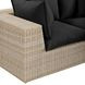 Cali Black Fabric & Natural Wicker Modular Outdoor Small Sectional