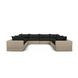 Cali Black Fabric & Natural Wicker Modular Outdoor U-Sectional