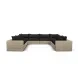 Cali Black Fabric & Natural Wicker Modular Outdoor U-Sectional