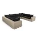 Cali Black Fabric & Natural Wicker Modular Outdoor U-Sectional