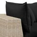 Cali Black Fabric & Natural Wicker Modular Outdoor U-Chaise Sectional