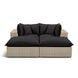 Cali Black Fabric & Natural Wicker Modular Outdoor Double Chaise