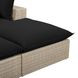 Cali Black Fabric & Natural Wicker Modular Outdoor Double Chaise