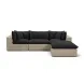 Cali Black Fabric & Natural Wicker Modular Outdoor Sectional