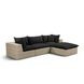 Cali Black Fabric & Natural Wicker Modular Outdoor Conversation Set