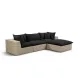 Cali Black Fabric & Natural Wicker Modular Outdoor Sectional