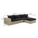 Cali Black Fabric & Natural Wicker Outdoor Modular Sectional