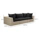 Cali Black Fabric & Natural Wicker Modular Outdoor Sofa