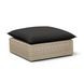 Cali Black Performance Fabric & Natural Wicker Outdoor Ottoman