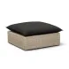 Cali Black Performance Fabric & Natural Wicker Outdoor Ottoman