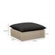 Cali Black Performance Fabric & Natural Wicker Outdoor Ottoman