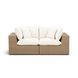 Cali Natural Performance Fabric & Brown Wicker Modular Outdoor Conversation Set