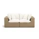 Cali Natural Performance Fabric & Brown Wicker Modular Outdoor Loveseat