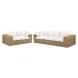 Cali Natural Performance Fabric & Brown Wicker Modular Outdoor Conversation Set