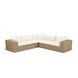 Cali Natural Performance Fabric & Brown Wicker Modular Outdoor L-Sectional