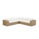 Cali Natural Performance Fabric & Brown Wicker Modular Outdoor L-Sectional
