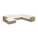 Cali Natural Performance Fabric & Brown Wicker Modular Outdoor Large Chaise Sectional