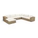 Cali Natural Performance Fabric & Brown Wicker Modular Outdoor Large Chaise Sectional