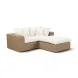 Cali Natural Performance Fabric & Brown Wicker Modular Outdoor Small Sectional