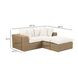 Cali Natural Performance Fabric & Brown Wicker Modular Outdoor Small Sectional