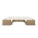 Cali Natural Performance Fabric & Brown Wicker Modular Outdoor U-Sectional