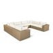 Cali Natural Performance Fabric & Brown Wicker Modular Outdoor U-Sectional
