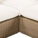 Cali Natural Performance Fabric & Brown Wicker Modular Outdoor U-Chaise Sectional
