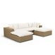 Cali Natural Performance Fabric & Brown Wicker Modular Outdoor Small U-Chaise Sectional
