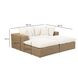 Cali Natural Performance Fabric & Brown Wicker Modular Outdoor Double Chaise