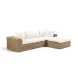 Cali Natural Performance Fabric & Brown Wicker Outdoor Modular Sectional