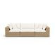 Cali Natural Performance Fabric & Brown Wicker Modular Outdoor Conversation Set