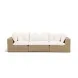 Cali Natural Performance Fabric & Brown Wicker Modular Outdoor Sofa