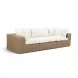 Cali Natural Performance Fabric & Brown Wicker Modular Outdoor Sofa