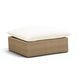 Cali Natural Performance Fabric & Brown Wicker Outdoor Ottoman