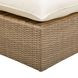 Cali Natural Performance Fabric & Brown Wicker Outdoor Ottoman