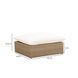 Cali Natural Performance Fabric & Brown Wicker Outdoor Ottoman