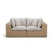 Cali Light Gray Fabric & Brown Wicker Modular Outdoor Conversation Set