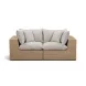 Cali Light Gray Fabric & Brown Wicker Modular Outdoor Loveseat