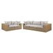 Cali Light Gray Fabric & Brown Wicker Modular Outdoor Conversation Set