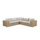 Cali Light Gray Fabric & Brown Wicker Modular Outdoor L-Sectional