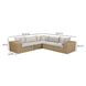 Cali Light Gray Fabric & Brown Wicker Modular Outdoor L-Sectional