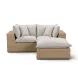 Cali Light Gray Fabric & Brown Wicker Modular Outdoor Small Sectional