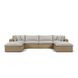Cali Light Gray Fabric & Brown Wicker Modular Outdoor U-Chaise Sectional